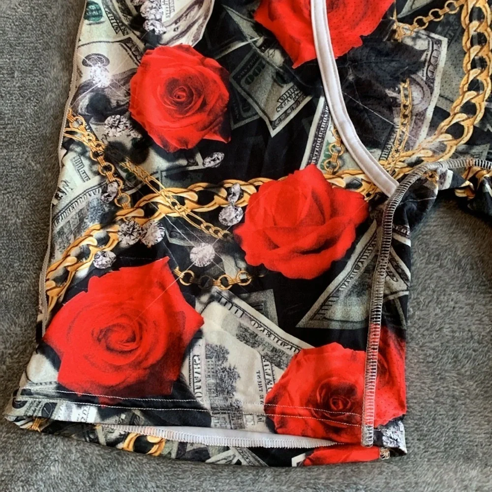 PSD Men’s Cash money gold chain diamond rose print Underwear XL rich wealthy